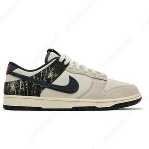 NIB Men Nike Dunk Low Retro SE Pale Ivory Picante Red Dark Smoke Grey IB7720-110